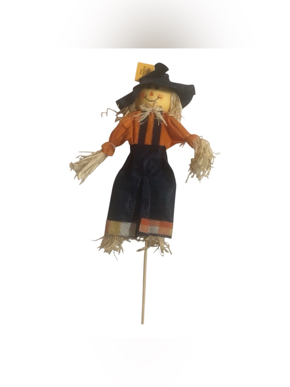 Harvest Orange & Blue Scarecrow Pick, 14 in